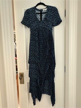 A.L.C. Silk Printed Pleated Midi Dress – Size 0